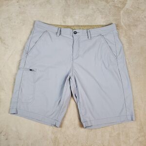 Eddie Bauer Cargo Shorts Mens 36 Gray Nylon Stretch Lightweight Outdoor Travel